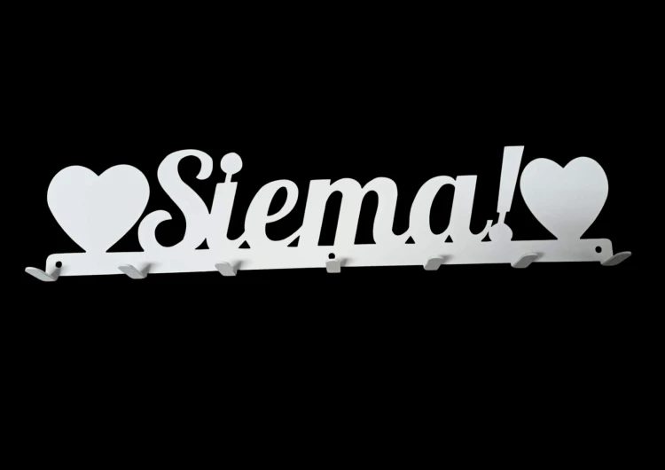 Wieszak z napisem Siema 50 cm BIAŁY.png